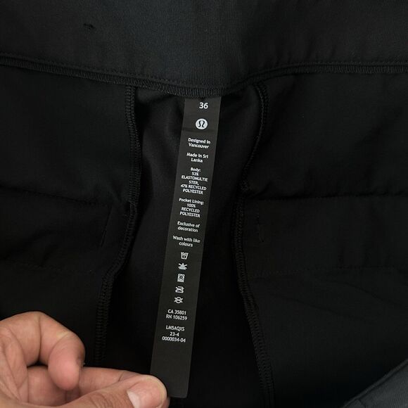 Lululemon Men's ABC Slim-Fit Trouser Pant Warpsterme Size 36X26 - LM5AQXS Black - Picture 11 of 12